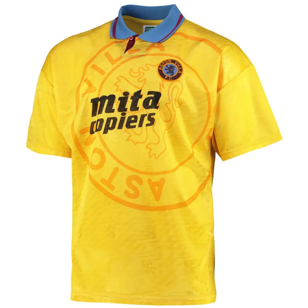 Maillot rétro Aston Villa jaune 1990 enfant