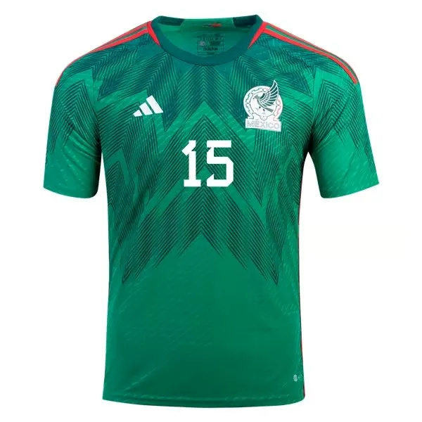 Hector Moreno #15 Maillot Domicile Mexique Coupe du Monde 2022 – Image 2
