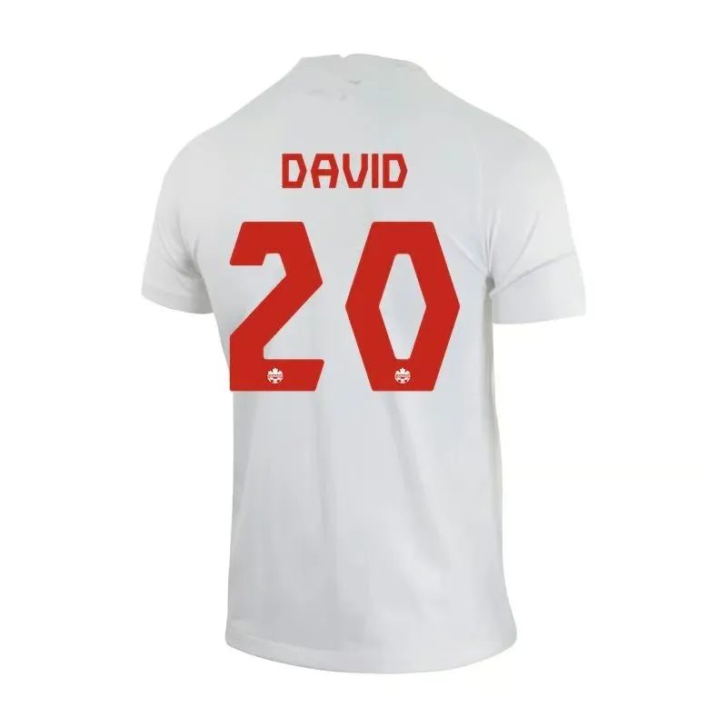 Jonathan David #20 Canada Maillot Extérieur Coupe du Monde 2022