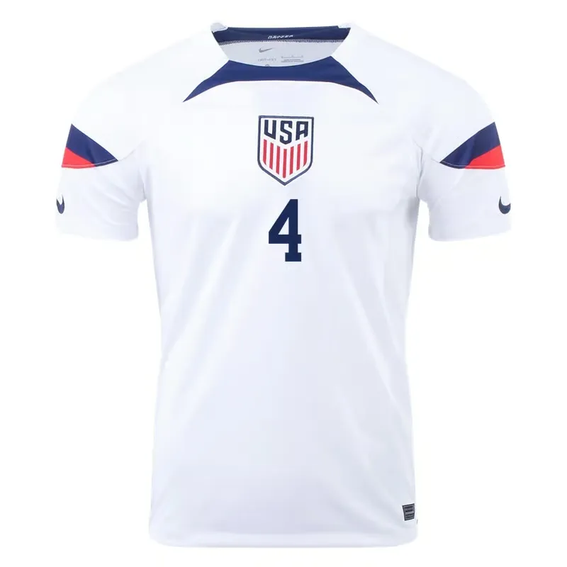 Tyler Adams #4 USMNT Maillot Domicile Coupe du Monde 2022 – Image 2