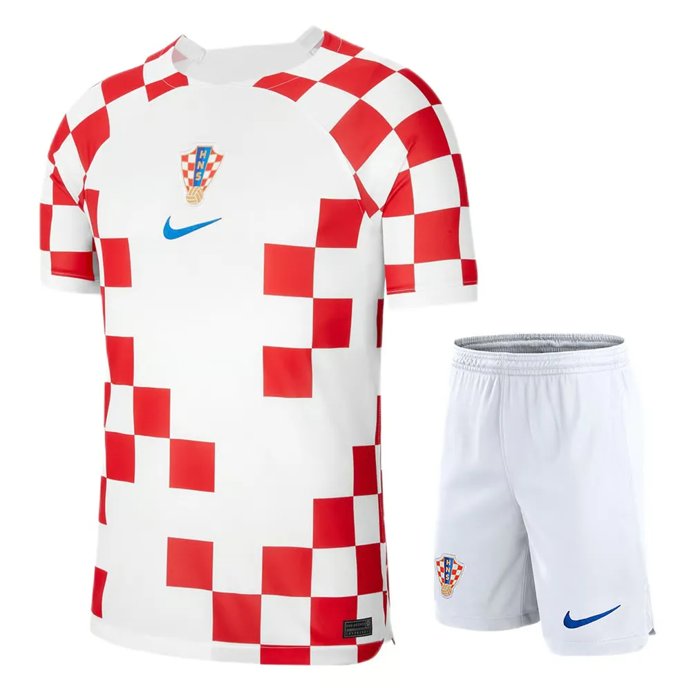 Enfants Croatie Maillot Domicile+Shorts Coupe du Monde 2022