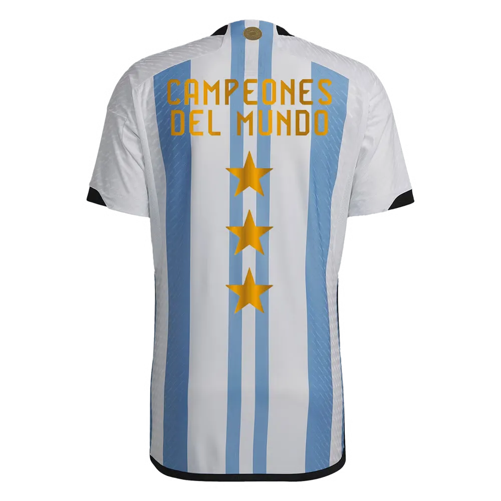Argentine Champions Version Joueur Maillot Domicile Coupe du Monde 2022 - 3 Étoiles