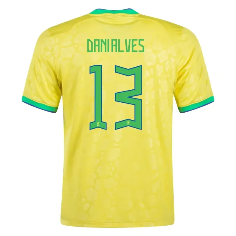 Dani Alves #13 Maillot Domicile Brésil Coupe du Monde 2022