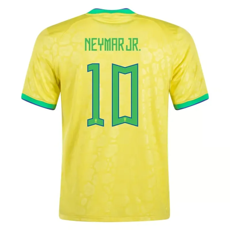 Neymar #10 Brésil Maillot Domicile Coupe du Monde 2022