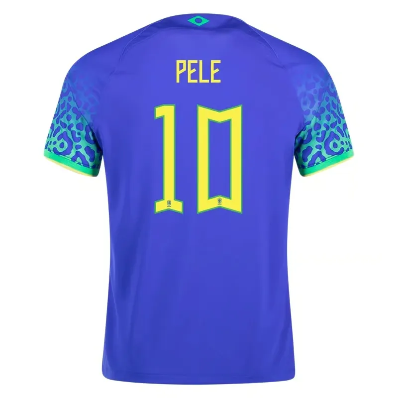 Pele #10 Brésil Maillot Extérieur Coupe du Monde 2022