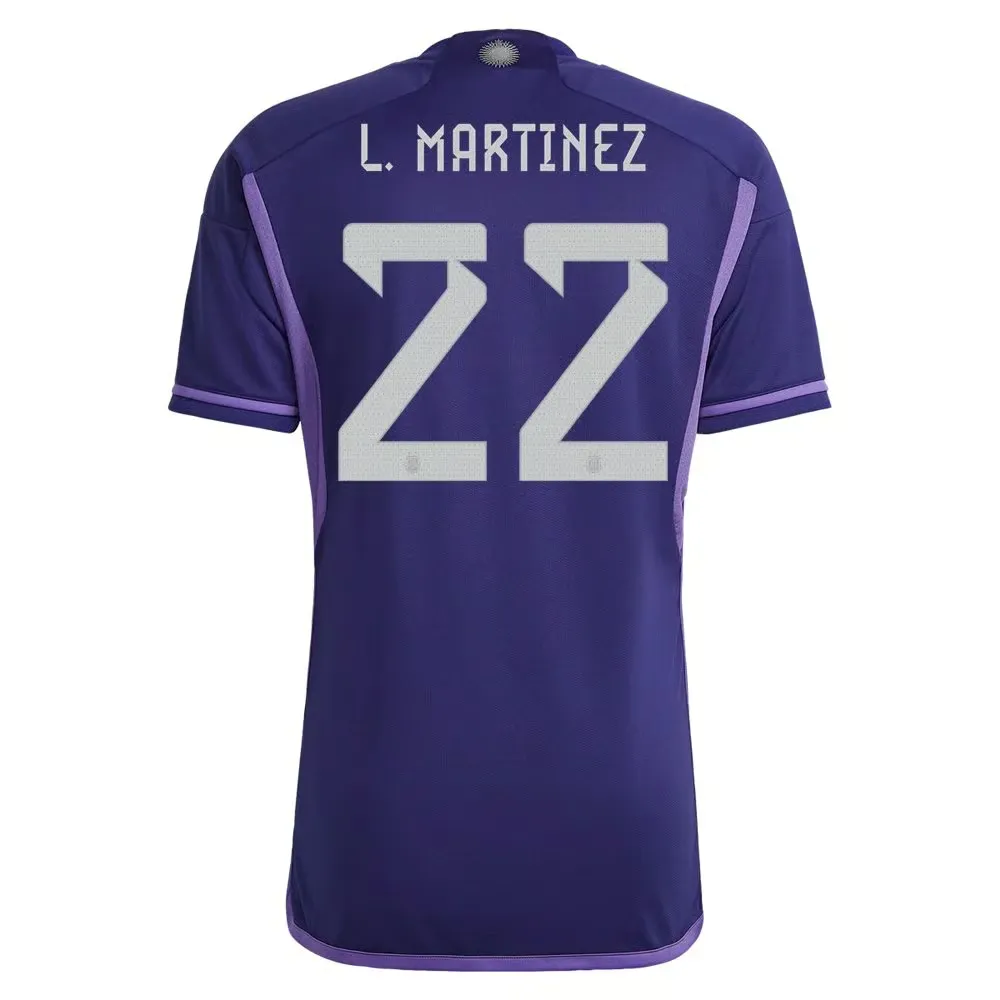 Lautaro Martinez #22 Maillot Extérieur Argentine Coupe du Monde 2022