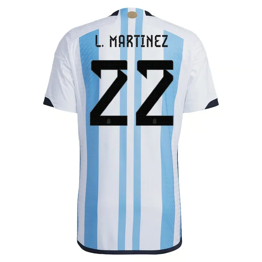 Lautaro Martinez #22 Argentine Maillot Domicile Coupe du Monde 2022