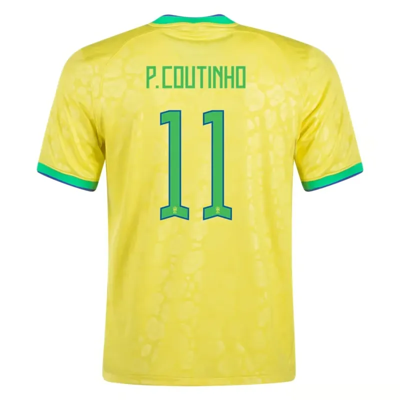 Philippe Coutinho #11 Maillot Domicile Brésil Coupe du Monde 2022