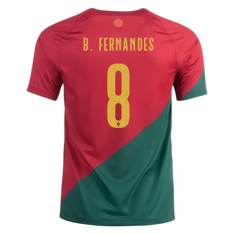 Bruno Fernandes #8 Portugal Maillot Domicile Coupe du Monde 2022