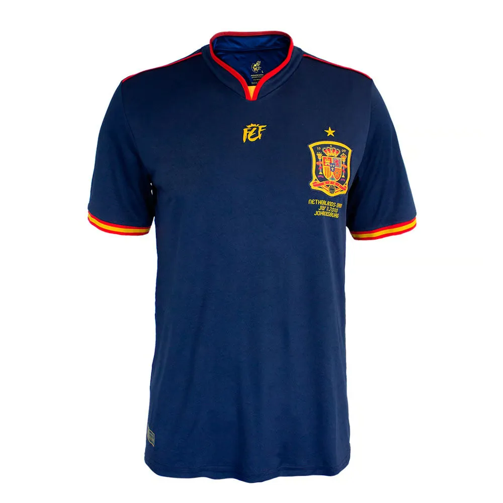 Maillot Retro Espagne 2010 Coupe du Monde Souvenir Femme