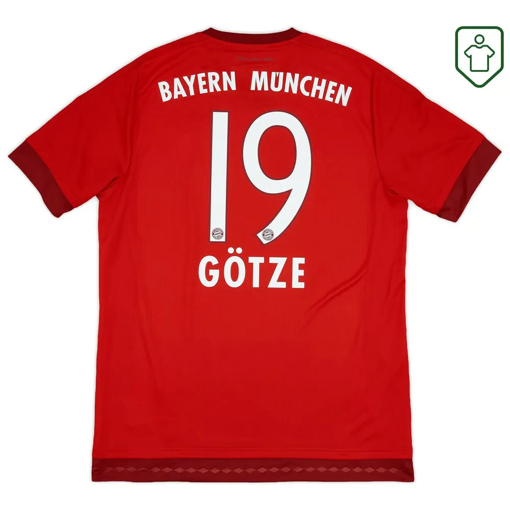 Homme Maillot domicile rétro Bayern Munich 2015/16 Götze #19