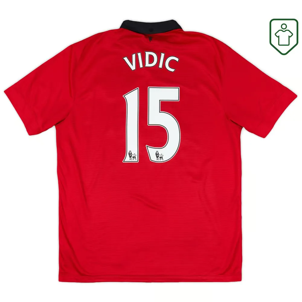 Maillot rétro domicile homme Manchester United 2013/14 Vidic #15