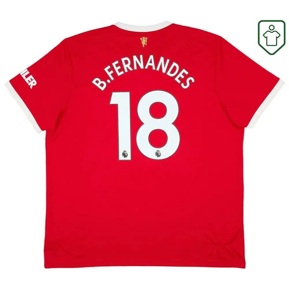 Maillot rétro domicile homme Manchester United 2021/22 B. Fernandes #18