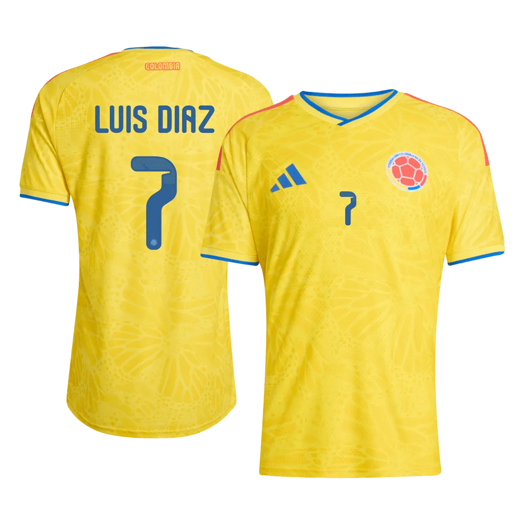 LUIS DíAZ #7 Colombie Maillot Version Joueur Domicile Coupe du Monde 2026