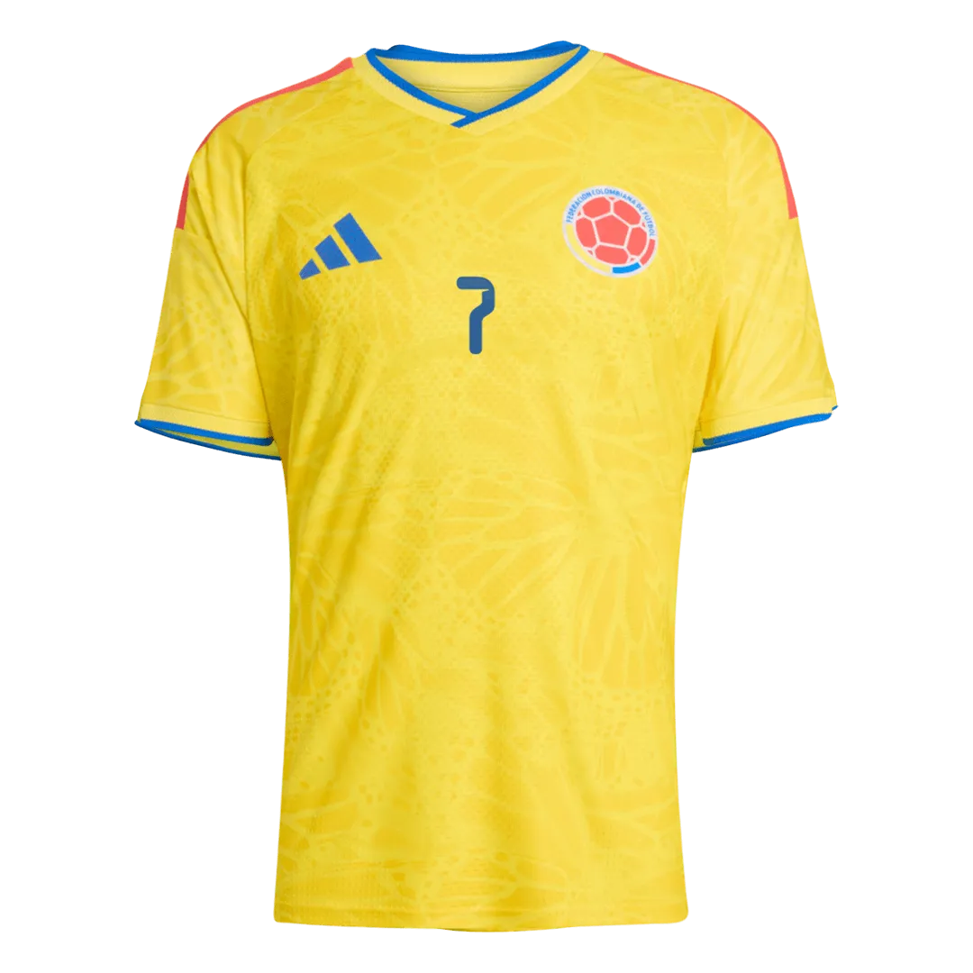 LUIS DíAZ #7 Colombie Maillot Version Joueur Domicile Coupe du Monde 2026 – Image 2