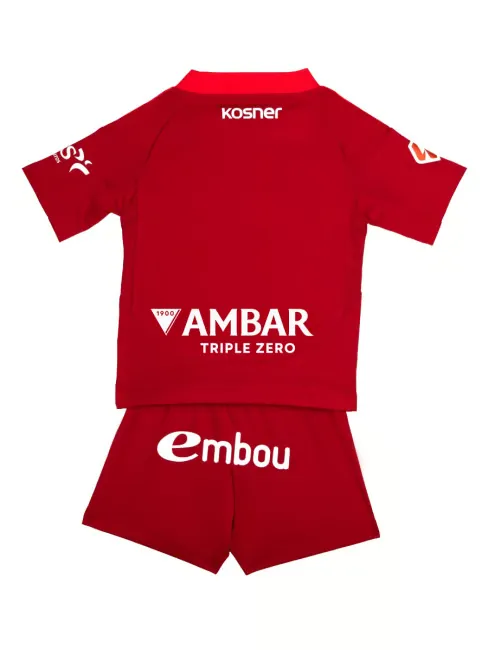 Enfant Real Zaragoza 2025/26 Tenue Extérieure - Rouge – Image 2