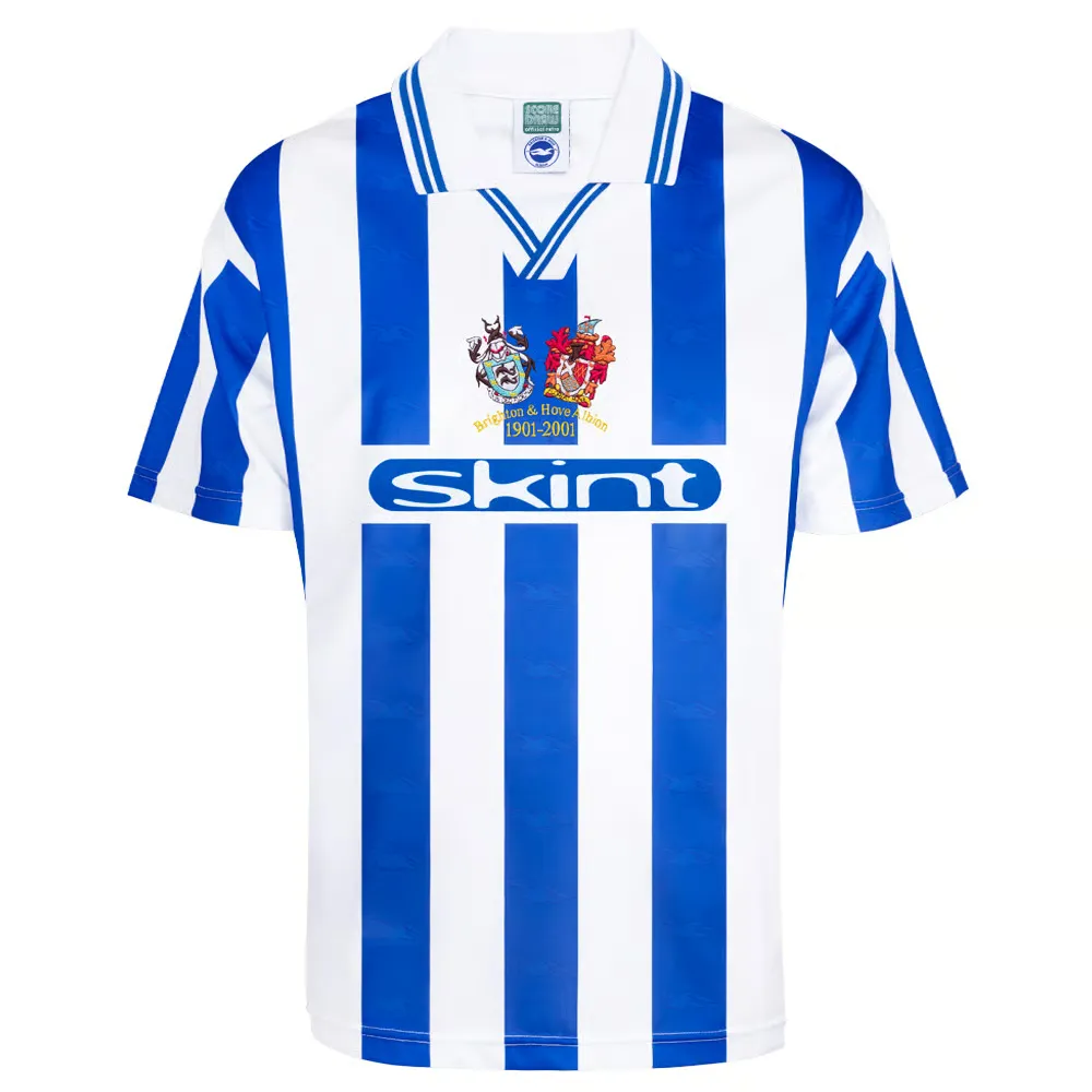 Maillot rétro Brighton & Hove Albion centenaire domicile 2001 enfant